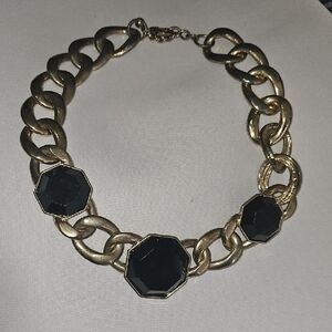 Elegant Gold and Black Chain Necklace